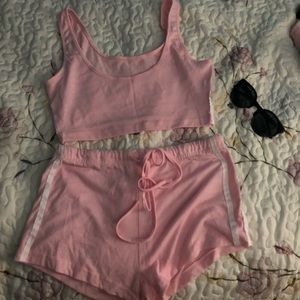 Pink shirt and tank set